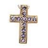 Image 4 : 14K Yellow Gold Cross with Genuine Tanzanite