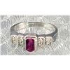 Image 2 : Ruby and Diamond Geometric Pyramid Ring - Modern