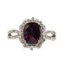 Image 2 : Cushion-Cut Rhodolite Garnet & Diamond Halo Ring