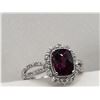 Image 4 : Cushion-Cut Rhodolite Garnet & Diamond Halo Ring