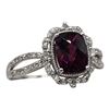 Image 7 : Cushion-Cut Rhodolite Garnet & Diamond Halo Ring