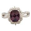 Image 8 : Cushion-Cut Rhodolite Garnet & Diamond Halo Ring