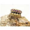 Image 1 : Multi-Colored Sapphire Concave Wide Band Ring
