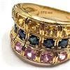 Image 3 : Multi-Colored Sapphire Concave Wide Band Ring