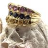 Image 6 : Multi-Colored Sapphire Concave Wide Band Ring