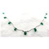 Image 2 : Briolette-Cut Emeralds & Delicate White Gold Ribbon Necklace