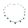 Image 3 : Briolette-Cut Emeralds & Delicate White Gold Ribbon Necklace