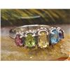 Image 1 : Graduating Colorful Oval Gemstone Ring - Stackable