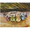 Image 3 : Graduating Colorful Oval Gemstone Ring - Stackable