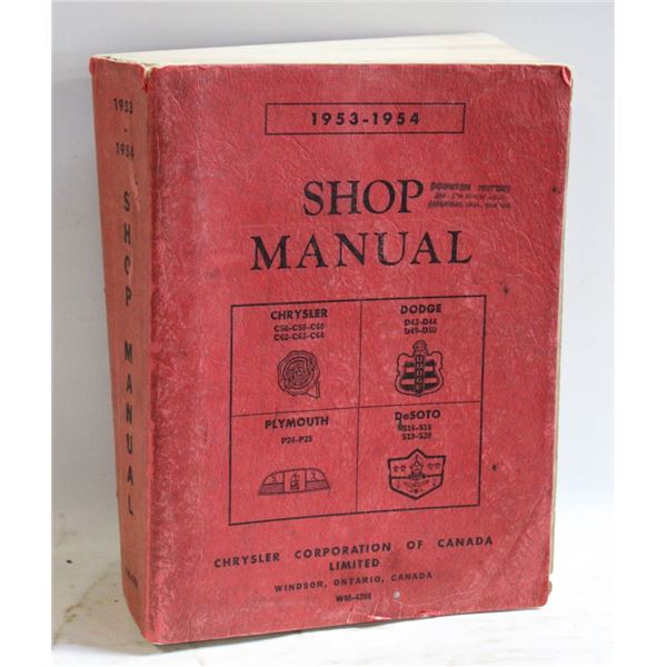 1953-54 COMPLETE SHOP MANUAL CHRYSLER/DODGE+