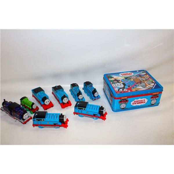 TIN LUNCH BOX WITH THOMAS THE TRAIN TOYS