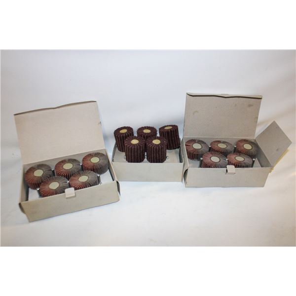 3 BOXES OF FINISHING WHEELS ONE LARGE