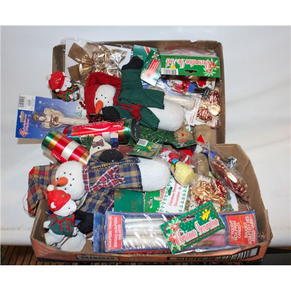 2 CHRISTMAS FLATS 48 NEW ITEMS/CANDLE/DECORATIONS