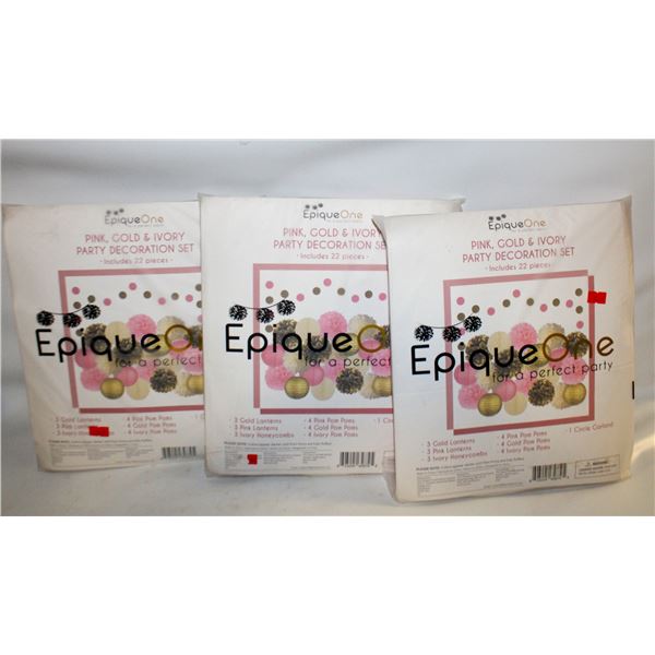 EPIQUE ONE 3X22 PC DECORATIONS KIT. LANTERNS,