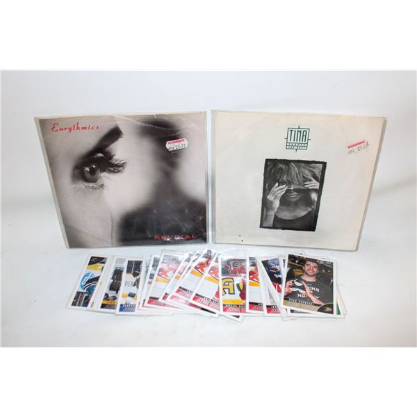 TWO 45 RECORDS + VARIOUS SPORTS CARDS