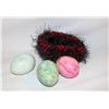 Image 1 : LOT OF THREE ROCK/GEM EGGS IN NEST EGGS ARE 3.5 IN