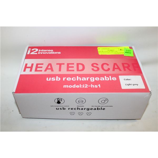 NEW HEATED SCARF USB RECHARGEABLE PLUSH WASHABLE