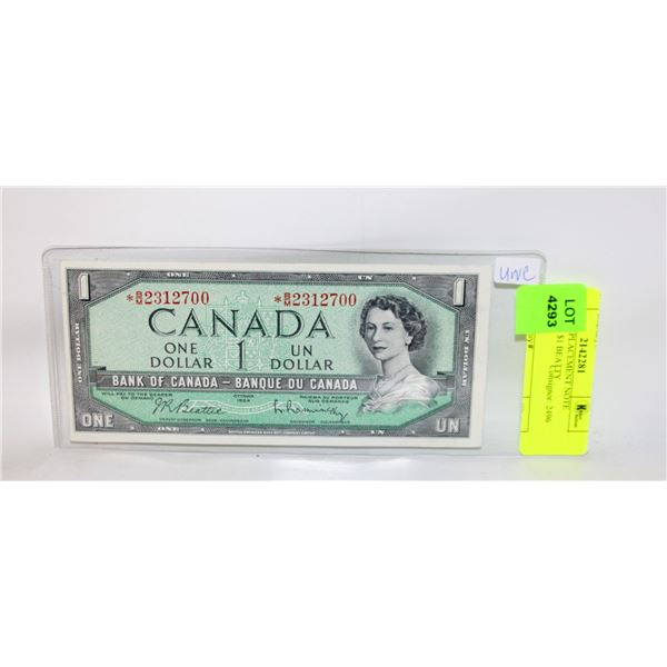 UNC 1954 REPLACEMENT NOTE *B/M2312700 $1 BEATTY