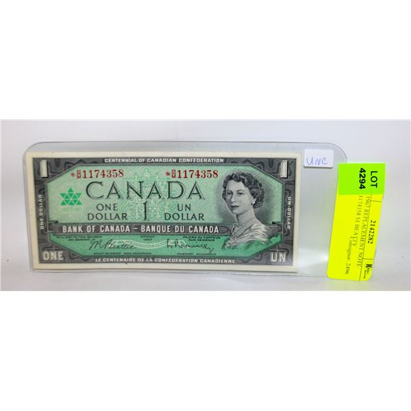 UNC 1967 REPLACEMENT NOTE *B/M1174358 $1 BEATTY