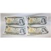 Image 1 : 4 CONSECUTIVE SERIAL #'S $1 UNCIRCULATED BILLS CAN