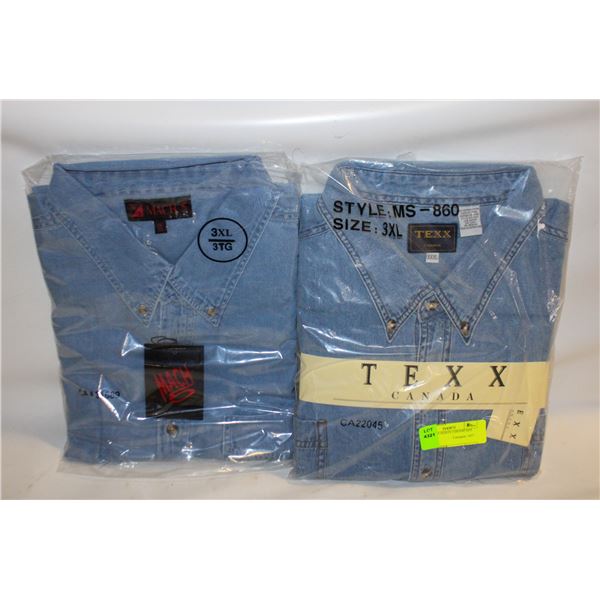 NEW MEN'S SHIRTS 2 DENIM SIZE 3XL