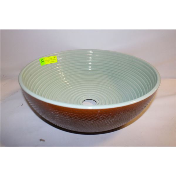 OVERCOUNTER PORCELAIN BASIN 16" DIAMETER