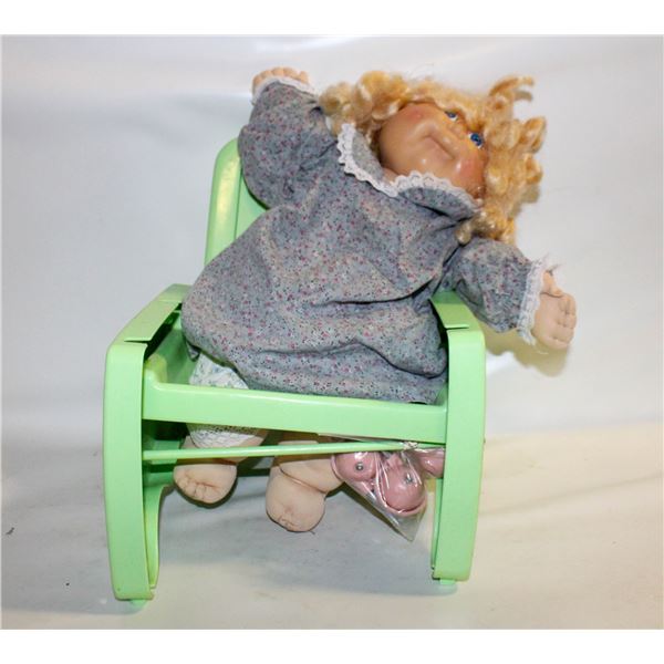 VINTAGE CABBAGE PATCH DOLL & CHAIR