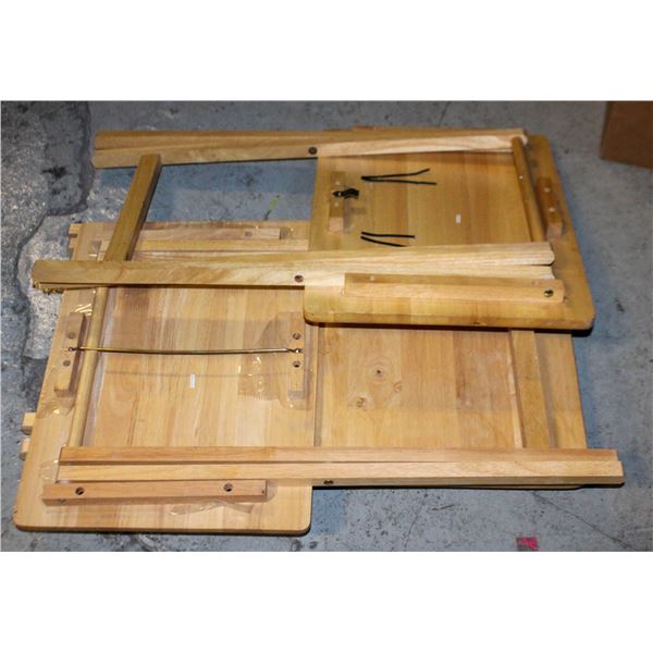 3 SOLID WOOD TV TRAYS