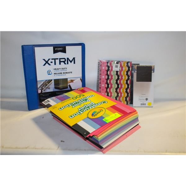 500 SHEETS OF CONSTRUCTION PAPER PLUS NEW BINDER