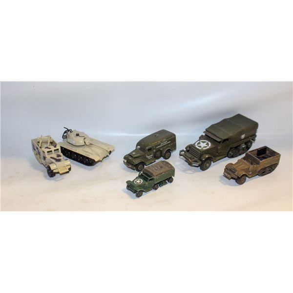 6 DIECAST MILITARY LOT TANK CARRIER
