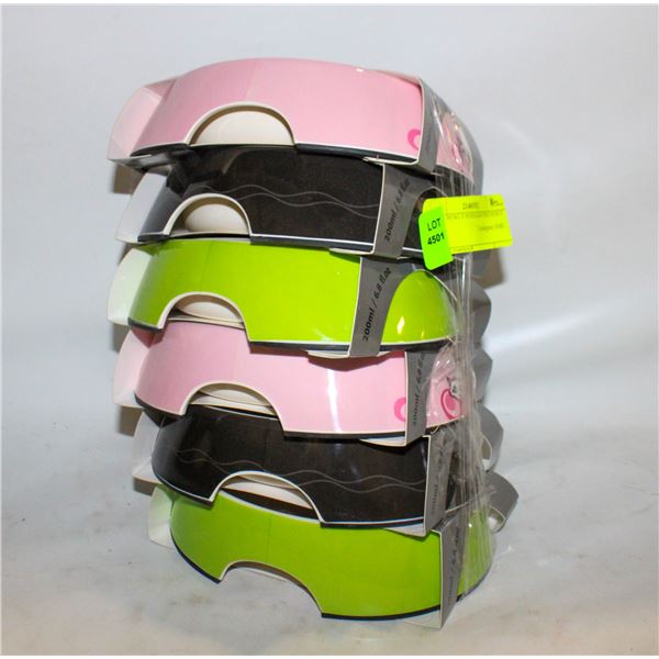 6 CAT BOWLS WHISKER FRIENDLY