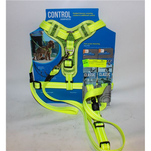 3 DOG CONTROL LEASH HARNESS COLLAR LARGE