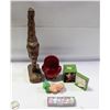 Image 1 : WOOD AFRICAN LADY CARVING. 2 SMALL BABY