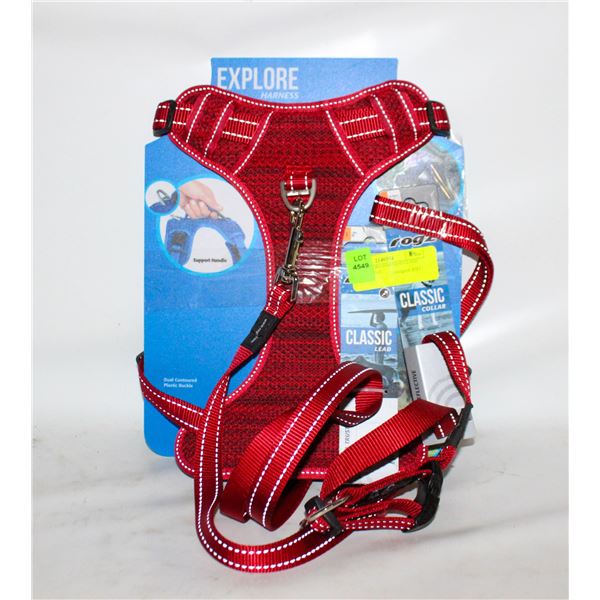 3 DOG EXPLORE HARNESS LEASH COLLAR LARGE