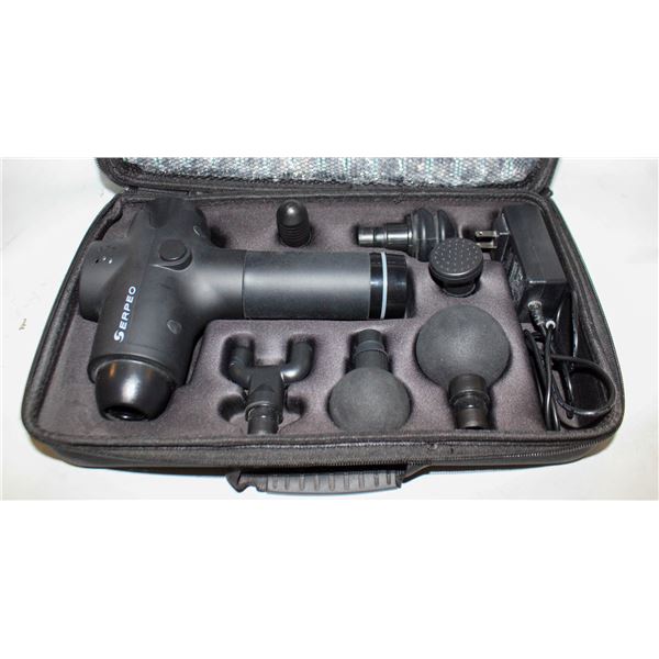 SERPIO MASSAGE GUN AND ATTACHMENTS