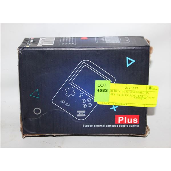 GAMEBOY WITH 400 BUILT-IN GAMES WITH CORDS TESTED