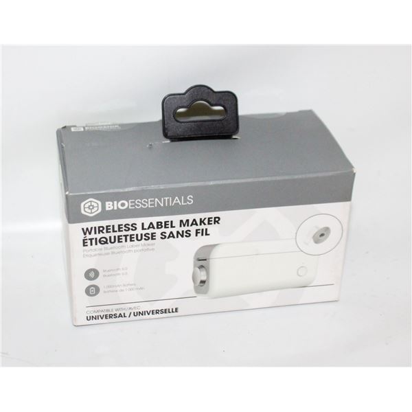 BIO ESSENTIALS WIRELESS LABEL MAKER NEW