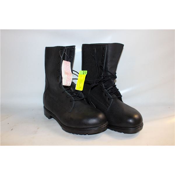NEW MENS LEATHER BLACK BOOTS SIZE 9.5F