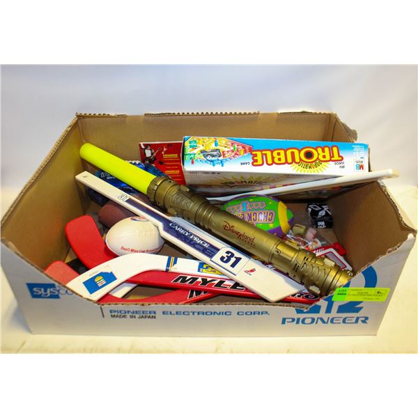 TOY LOT, INCLUDING MINI STICKS,