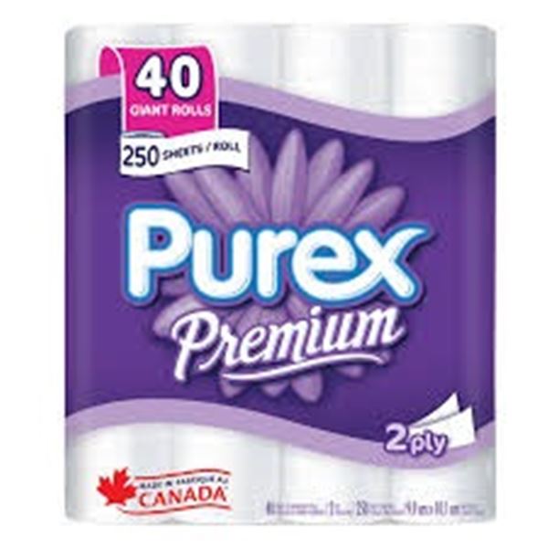 40 ROLLS X 250 SHEETS PUREX PREMIUM TOILET PAPER