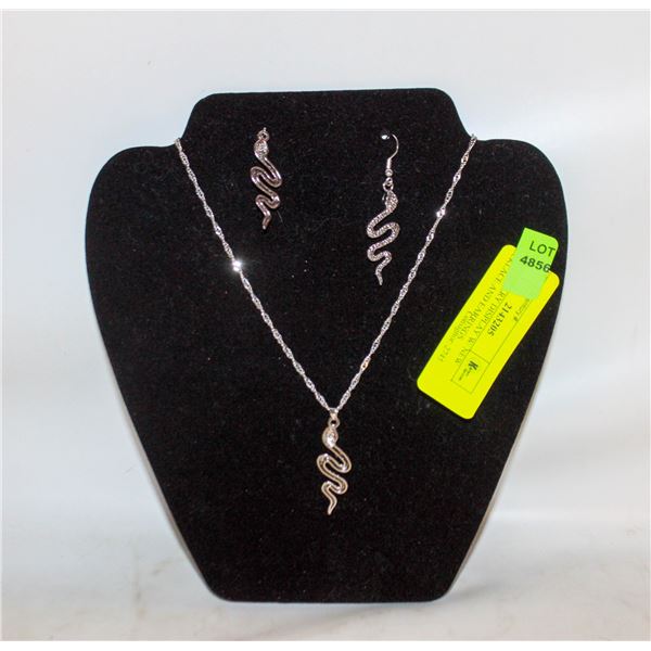 NEW JEWELRY DISPLAY W/ NEW NECKLACE AND EARRINGS