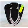 Image 1 : NEW JEWELRY DISPLAY W/ NEW NECKLACE AND EARRINGS