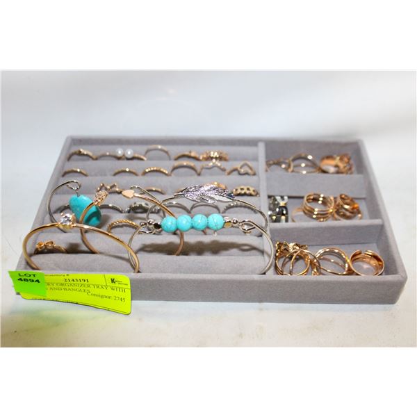 JEWELRY ORGANIZER TRAY WITH RINGS AND BANGLES