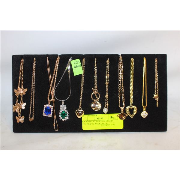 NEW JEWELRY DISPLAY STAND WITH NEW 12 NECKLACES