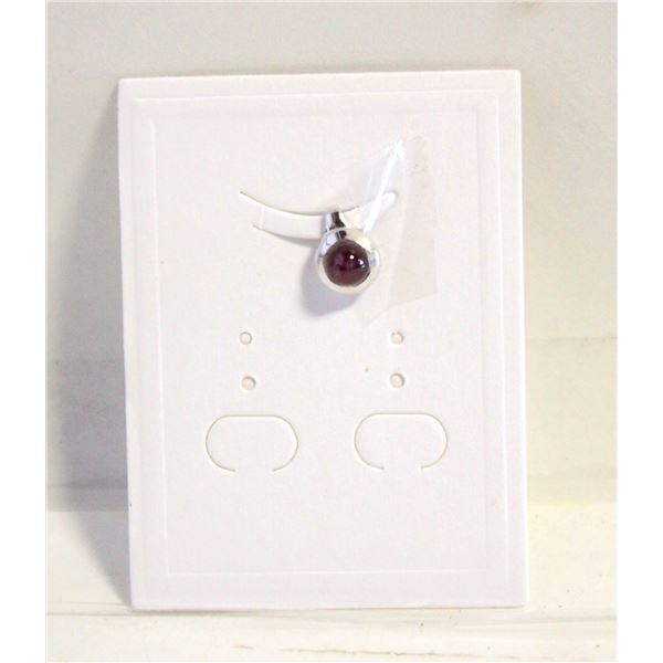 #163-NATURAL RED RUBY & CZ PENDANT