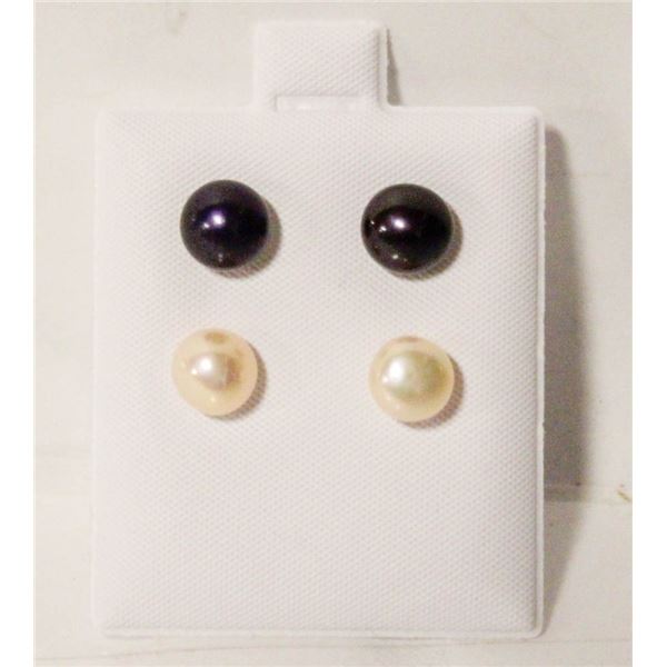 #57- NATURAL AKOYA PEARL STUD EARRINGS 2 SET