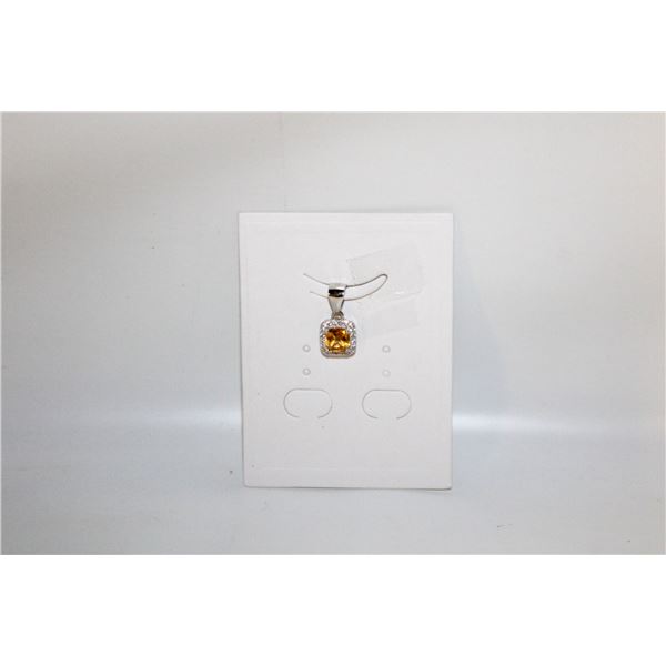 #112-NATURAL CITRIN & ZIRCON   PENDANT