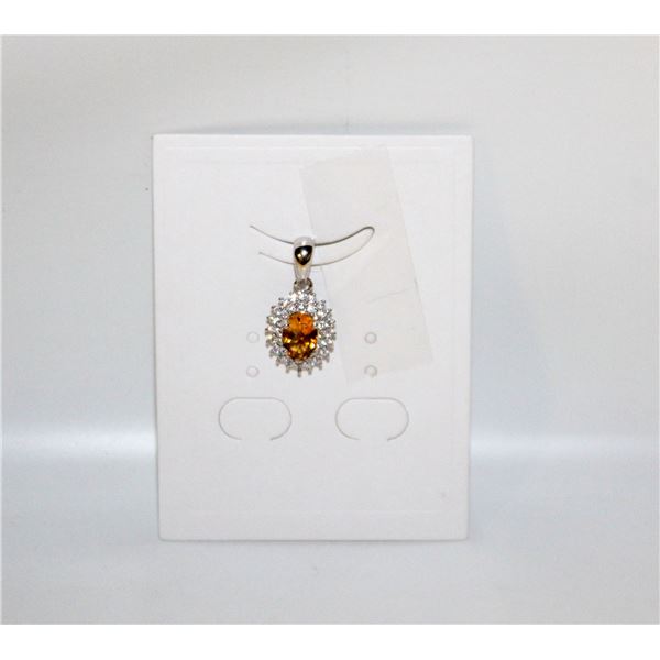 #99-NATURAL CITRIN & CZ  PENDANT