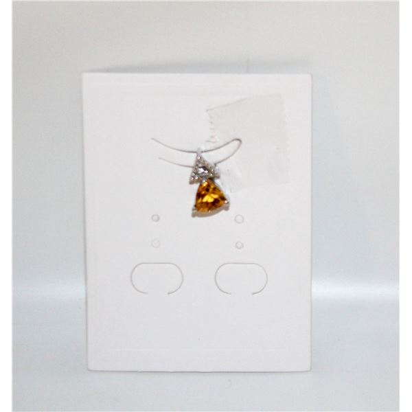 #95-NATURAL CITRIN & CZ  PENDANT