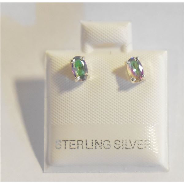#104-NATURAL  MYSTIC TOPAZ   STUD EARRINGS